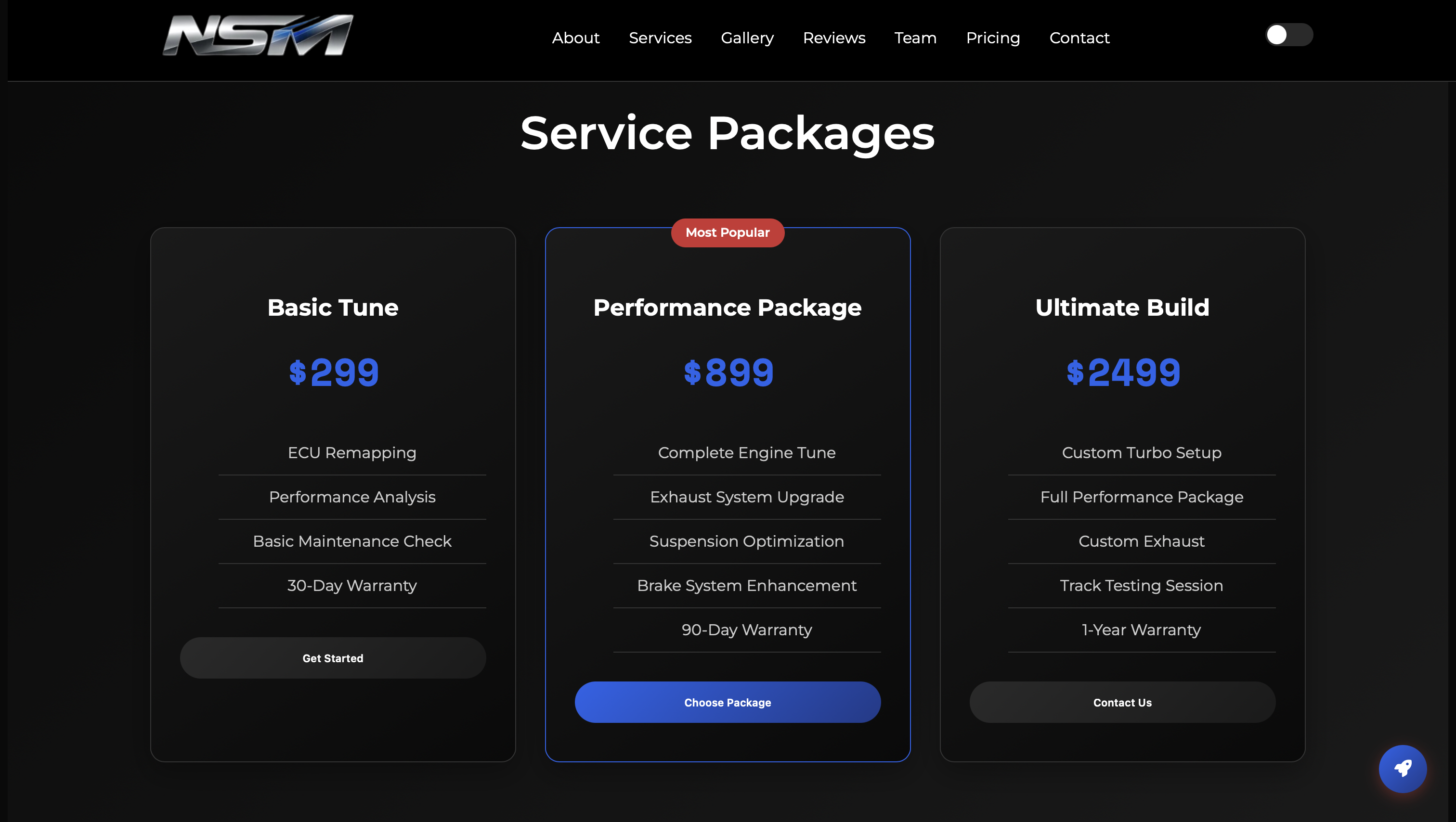 NSM Service Packages design